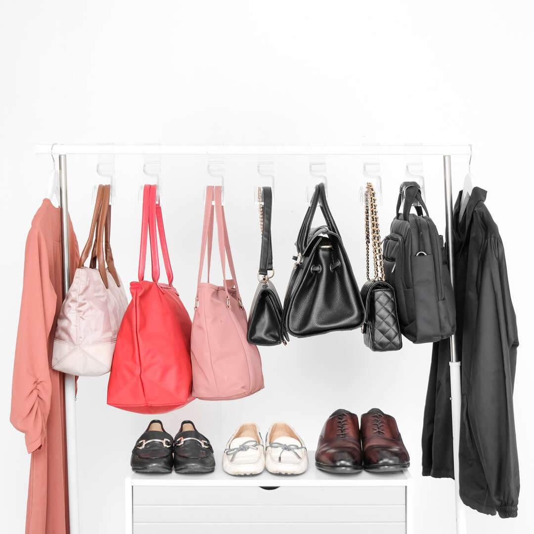 1pc Coat Hanger Durable Pp Bag Rack Holder Home Closet Hat Scarves Shawls Purse  Handbag Organizer Storage Arched Hange… | Bag hanger, Plastic clothes,  Clothing rack